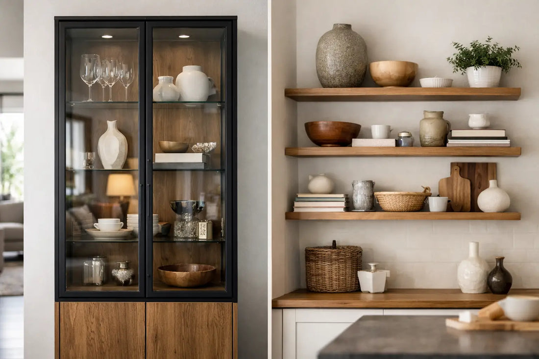 Display Cabinets vs Open Shelving for Your Home
