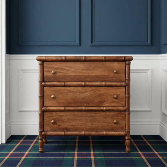 Bamboo Carved 3-Drawer Chest