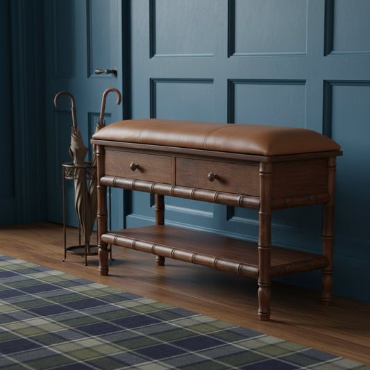Bamboo Carved Storage Bench