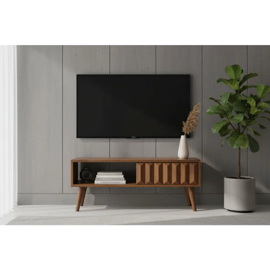 Chestnut Prism Sliding Media Unit