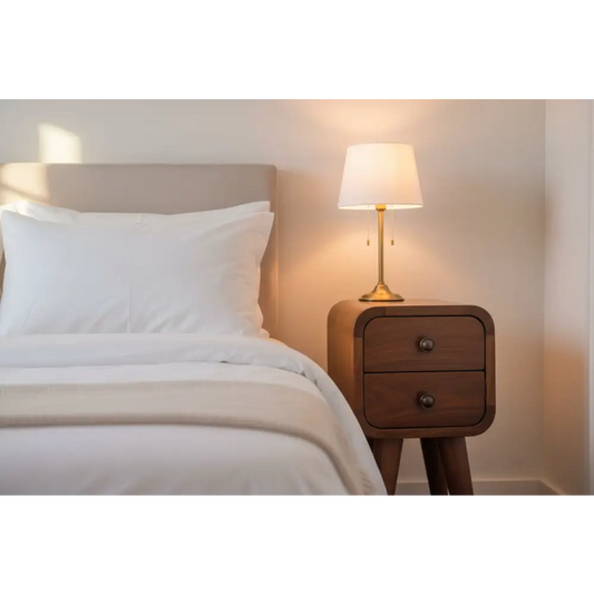 Extra Mini Curved Chestnut Bedside