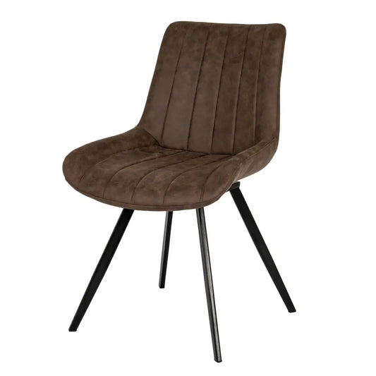 Brown suede malmo coffee swivel dining chair with black metal legs perfect for stylish swivel dining setups