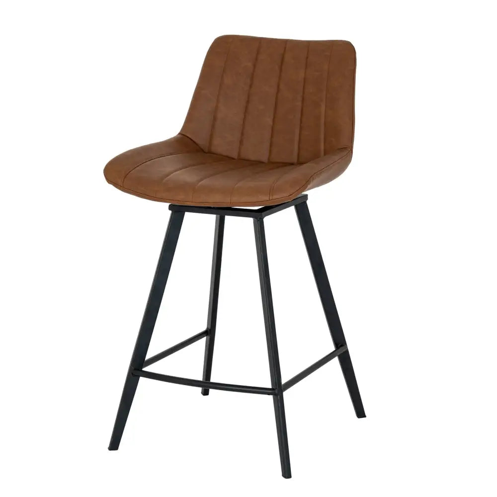 Brown leather malmo tan swivel bar stool with black metal legs perfect as a tan swivel bar seat