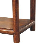 Regency chestnut nightstand dark brown solid mango wood side table with smooth polished finish and rounded edges