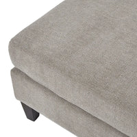Vesper taupe ottoman foot stool with gray textured fabric and dark wooden legs perfect as an ottoman foot stool