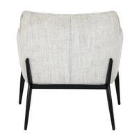 Zephra chair modern armchair with softly contoured silhouette light gray textured fabric and sleek black metal legs